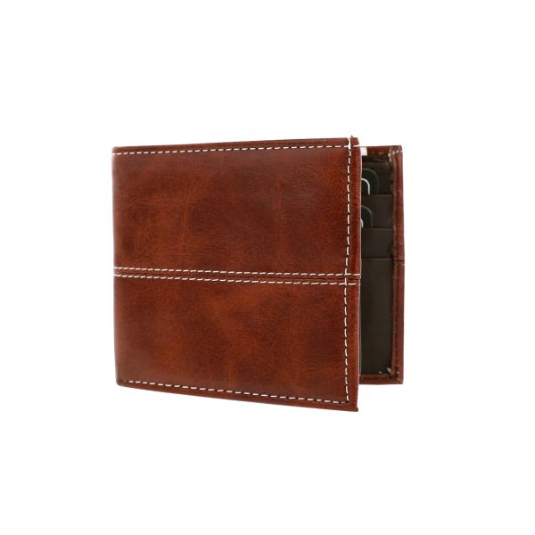 *Wallet - Men's Vegan Leather Bifold - Brown