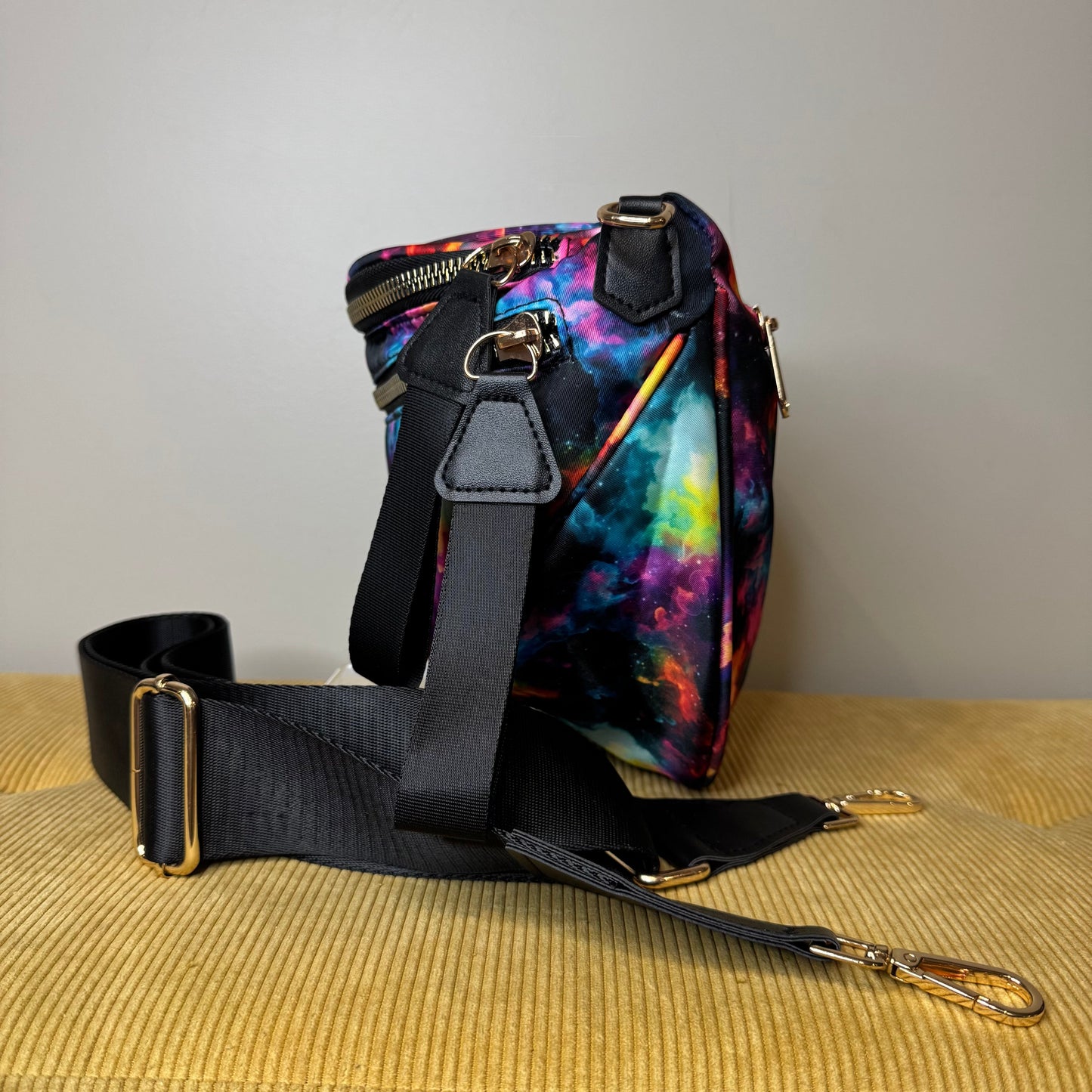 The Roni Nylon Crossbody - Pink Orange Galaxy