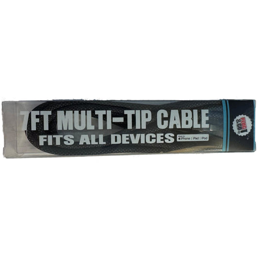 *Phone Charger - 7' Multi-Tip Phone Charging Cable