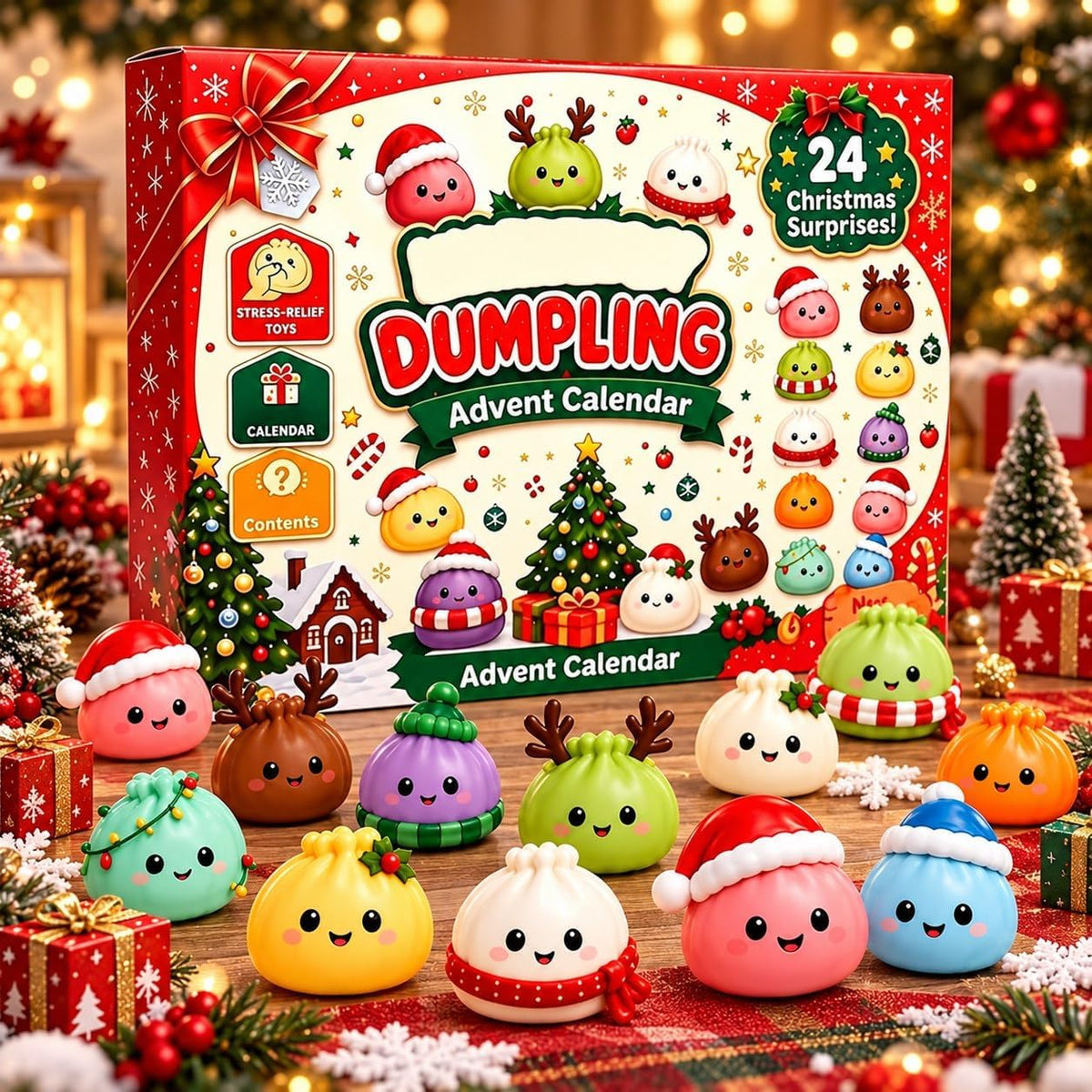 *Squishy - Christmas Squishies Advent Calendar 2026 with 24 Mini Squeeze Dumplings