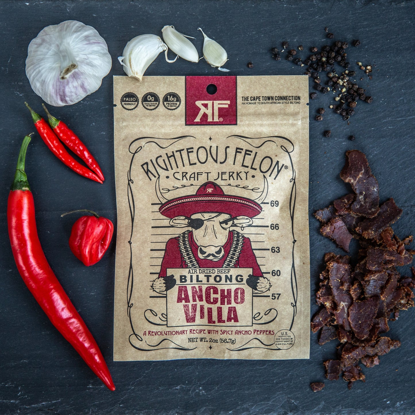 *BEEF JERKY - ANCHO VILLA BILTONG