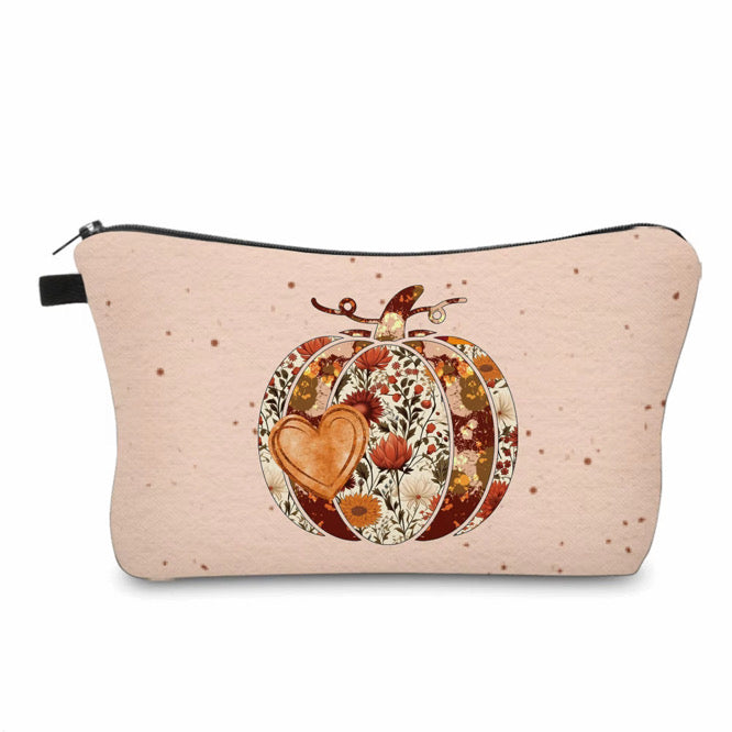 Pouch - Halloween Fall Floral Heart Pumpkin