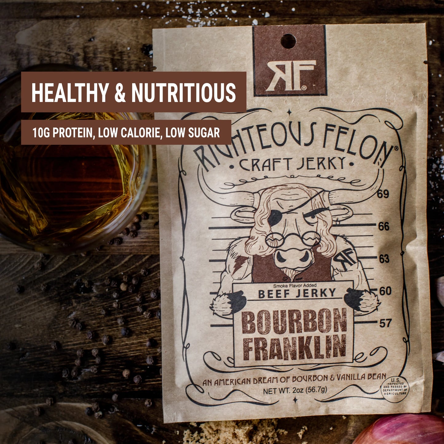 *BEEF JERKY - BOURBON FRANKLIN