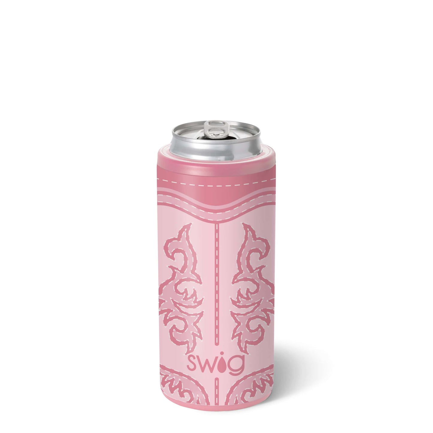 *SWIG - Skinny Can Cooler 12oz - Boot Scootin' Pink