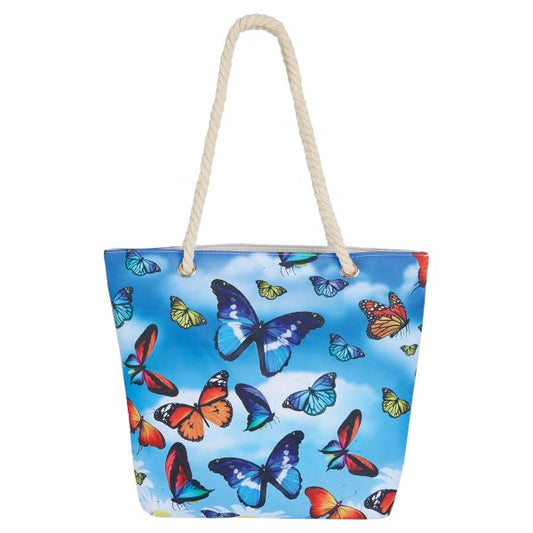 *Tote Bag - Butterfly Tote Bag With Rope Handles
