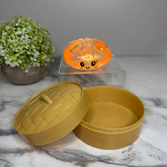 Squishy Toy - Viral Dumpling, Slow Rise Glitter - Orange