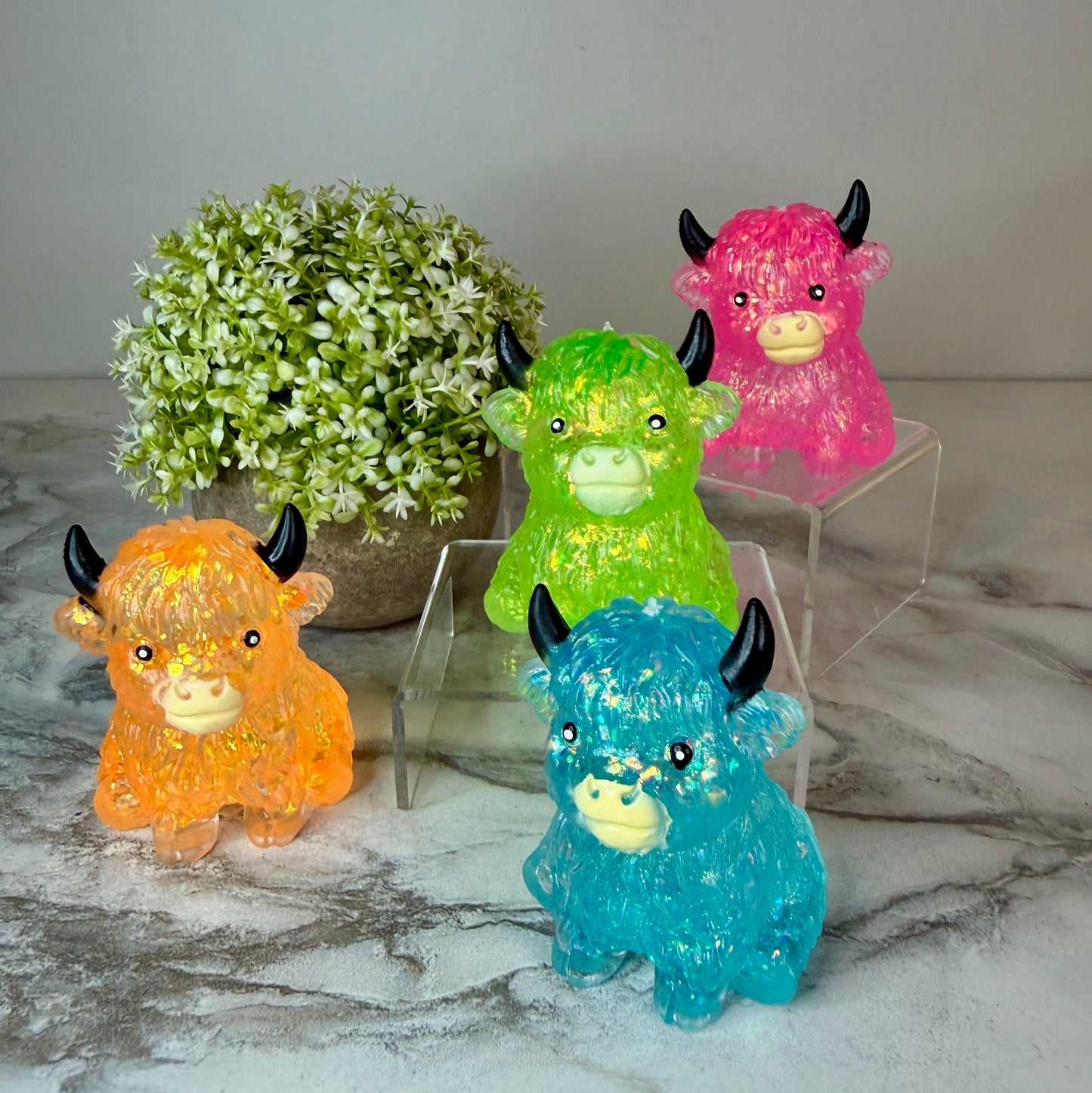 Squishy Toy - Glitter Highland Cow
