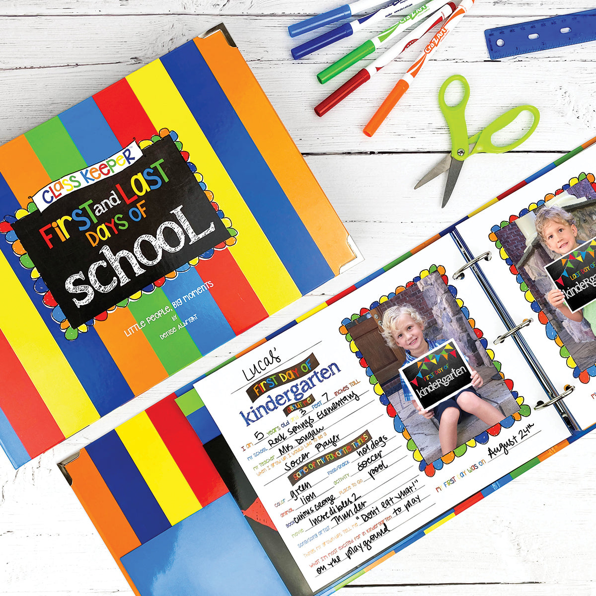 Mom Must-Have School Keepsake Kit | Class Keeper, Photo Prop Deck & School Stickers + BONUS App Membership