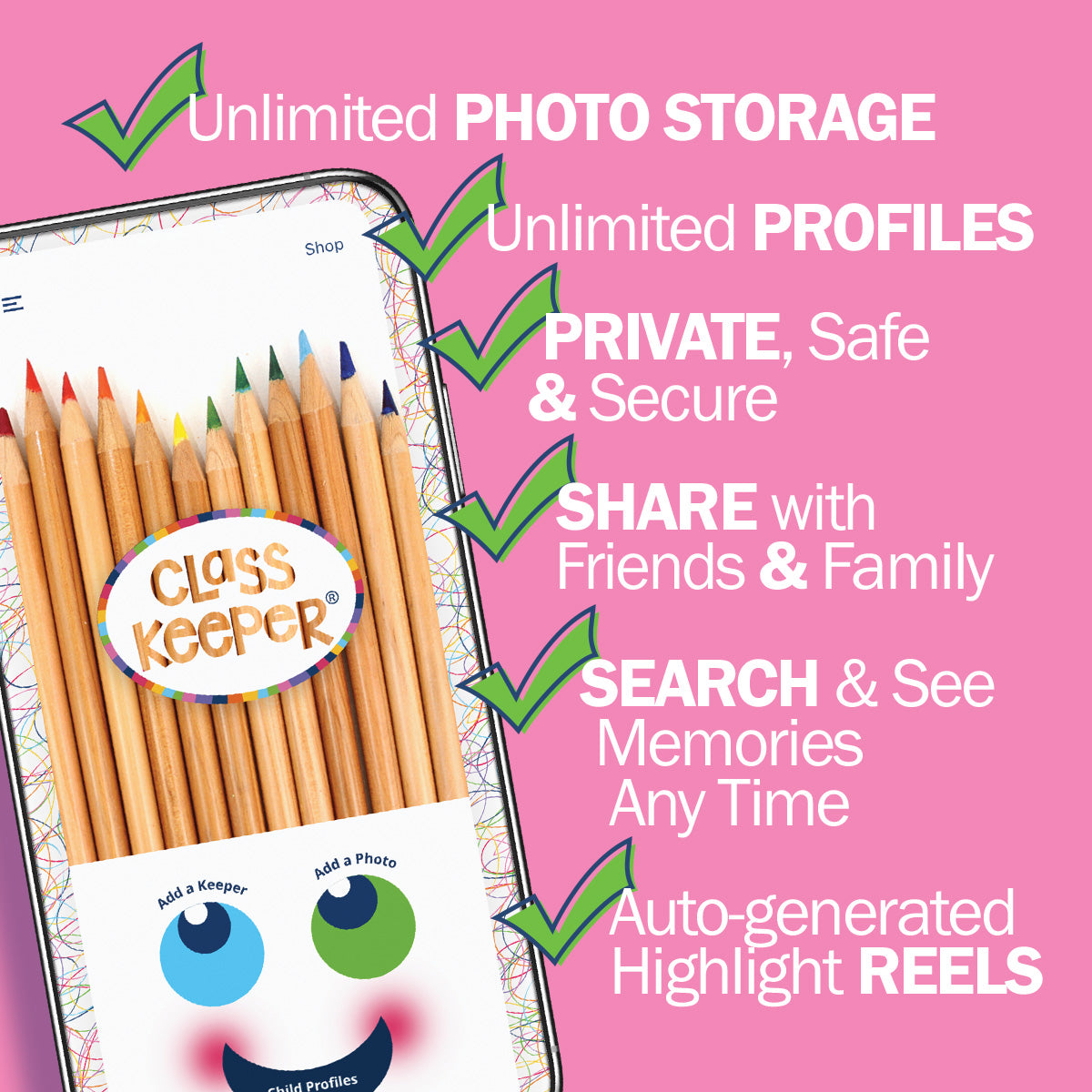 Mom Must-Have School Keepsake Kit | Class Keeper, Photo Prop Deck & School Stickers + BONUS App Membership