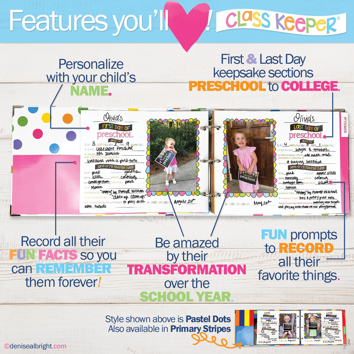 Mom Must-Have School Keepsake Kit | Class Keeper, Photo Prop Deck & School Stickers + BONUS App Membership