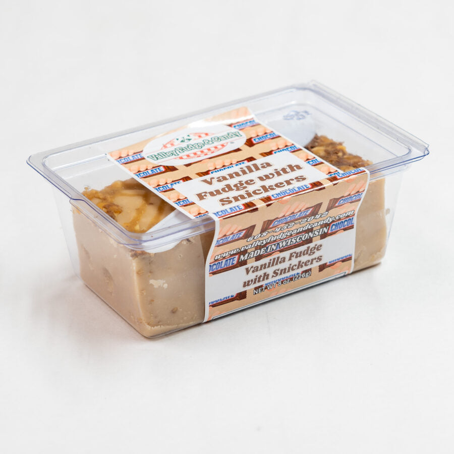 *Fudge - Caramel Vanilla Fudge with Snickers Candy (1/2 lb Package)