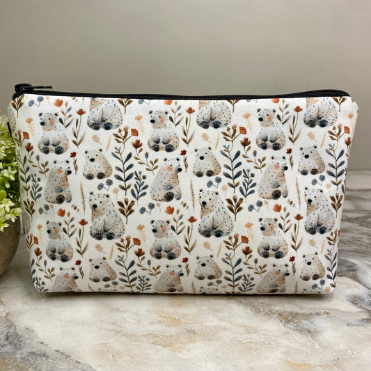 Pouch - Animal Polar Bear Leaves