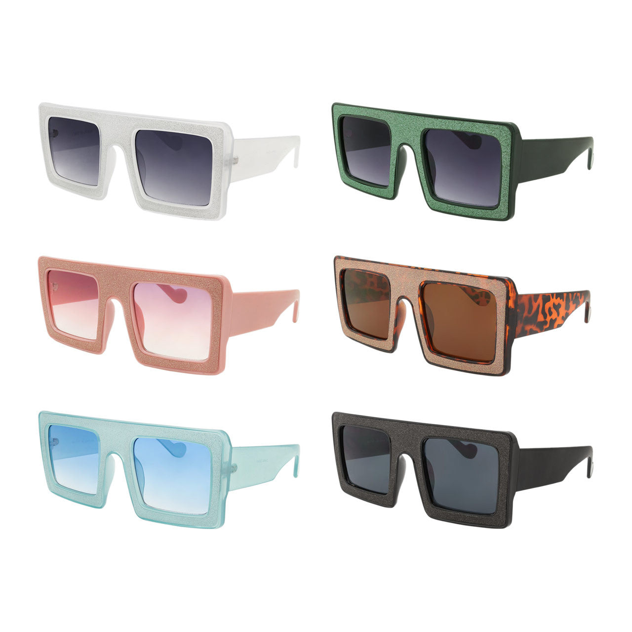 *Sunglasses - Women's Square Dazey Shades - Glitter DS441