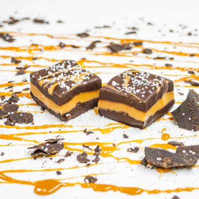 *Fudge - Dark Chocolate Caramel Sea Salt (1/2 lb Package)