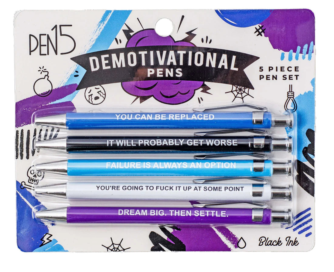 *Pen - Black ink 5 Count (Pack of 1) Offensive Demotivational