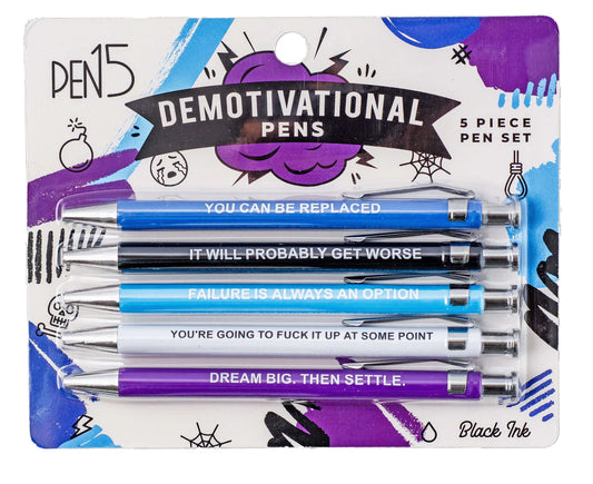 *Pen - Black ink 5 Count (Pack of 1) Offensive Demotivational