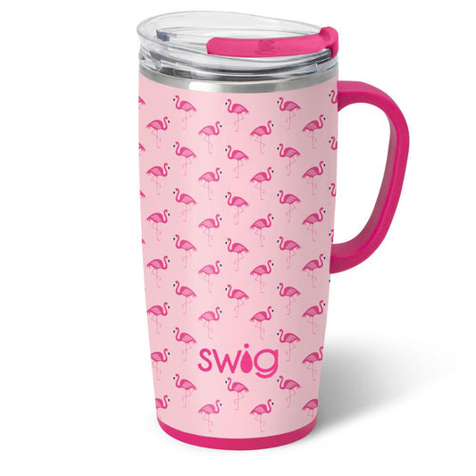 *SWIG Travel Mug (22oz) - Flamingos