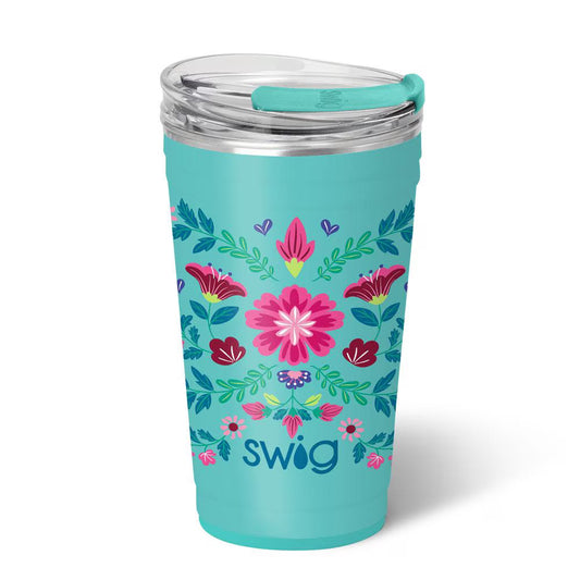*SWIG - Party Cup (24oz) - Flora Azul