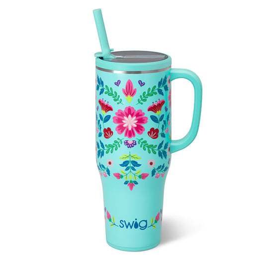 *SWIG Mega Mug (40oz) - Flora Azul