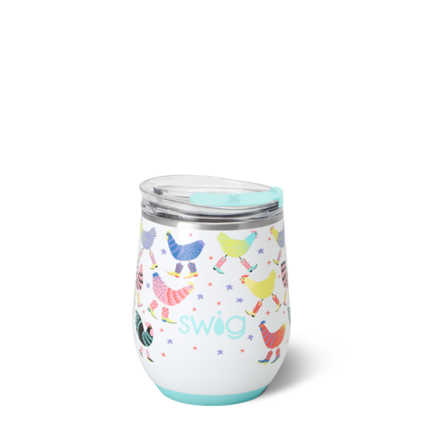*SWIG Stemless Wine Cup (12oz) - Funky Chicken