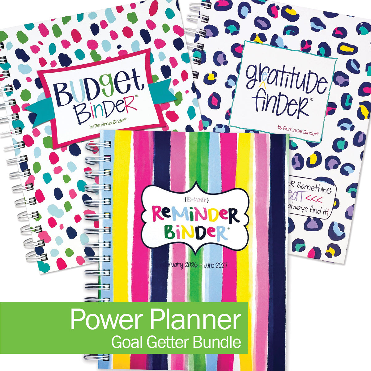 NEW! 2026 Goal Getter Bundle + 2026 Mini Calendar | Reminder Binder® Planner, Gratitude Finder® Journal and Budget Binder™