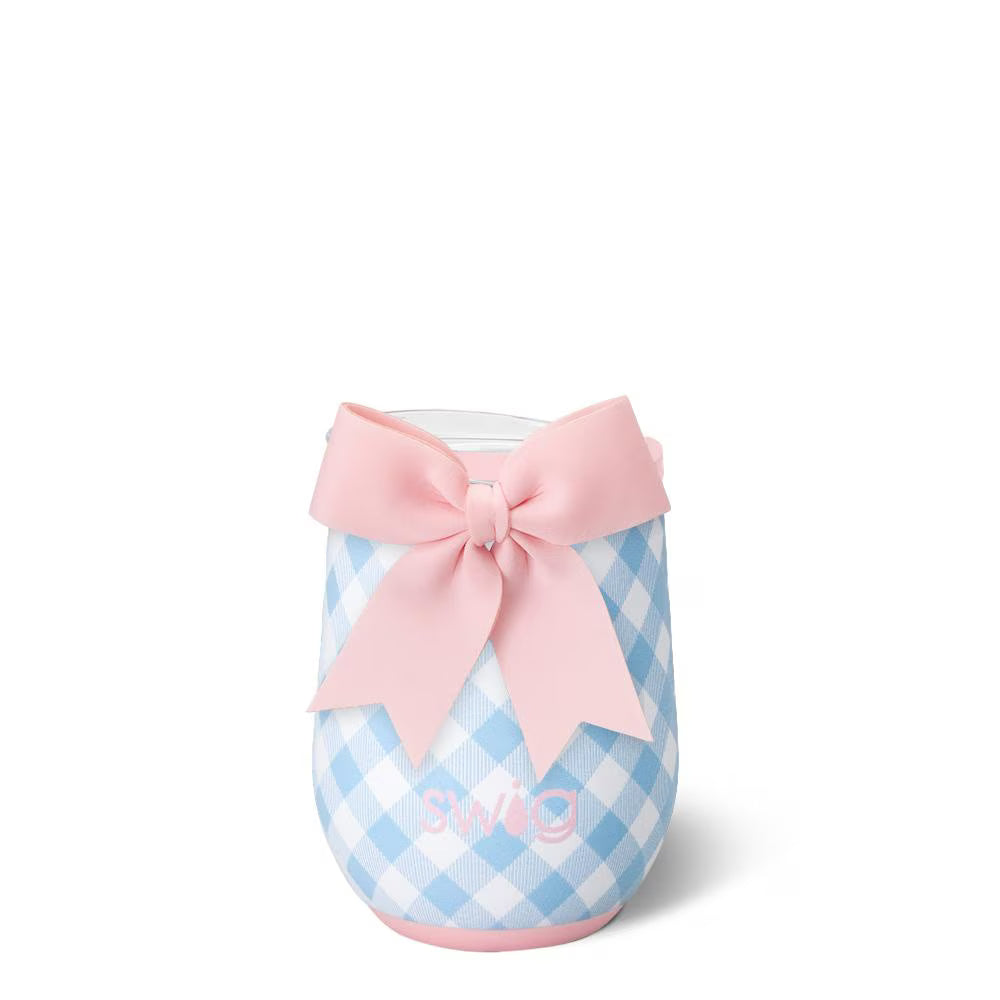 *SWIG Stemless Wine Cup (12oz) - Gingham