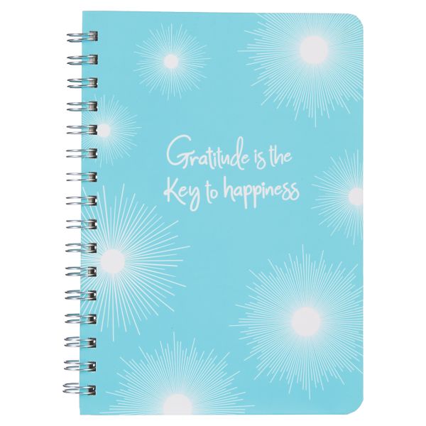 *Journal - Hard Cover Spiral Journal - Gratitude Is The Key To Happiness