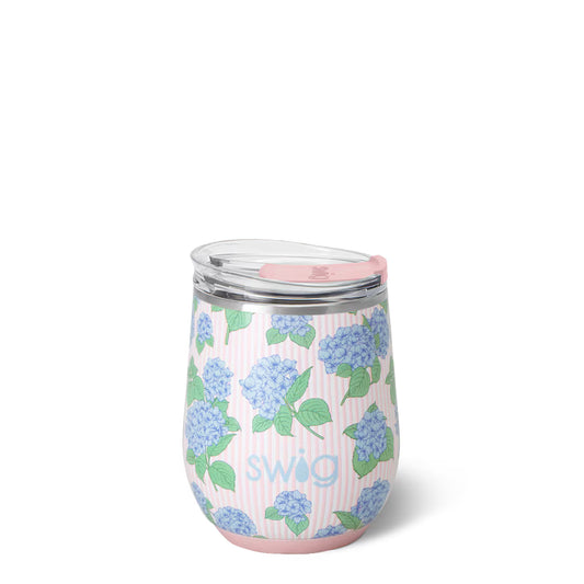 *SWIG Stemless Wine Cup (12oz) - Hydrangeas