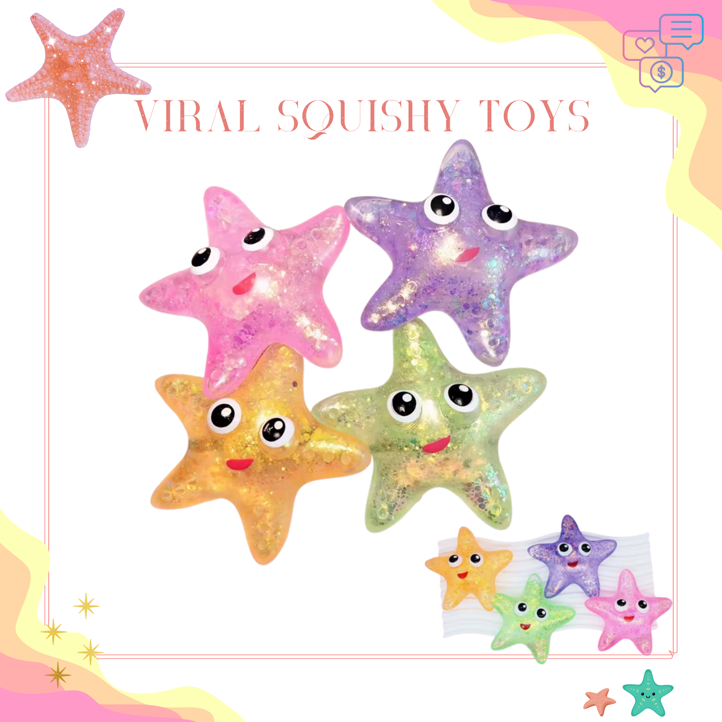 *Squishy Toy - Glitter Starfish