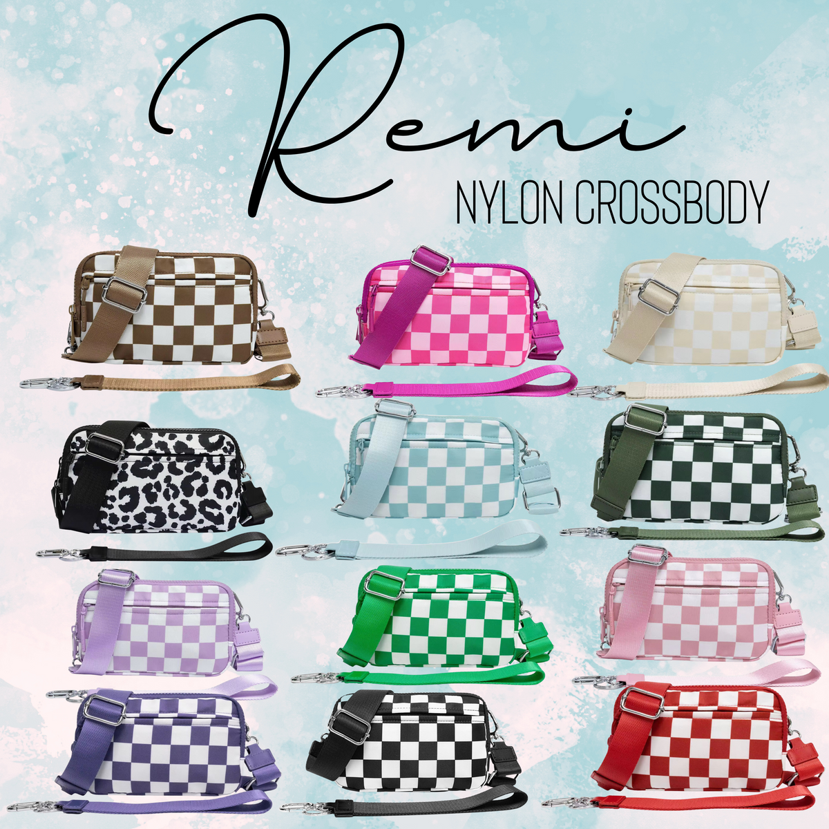 Remi - Nylon Crossbody Checkered