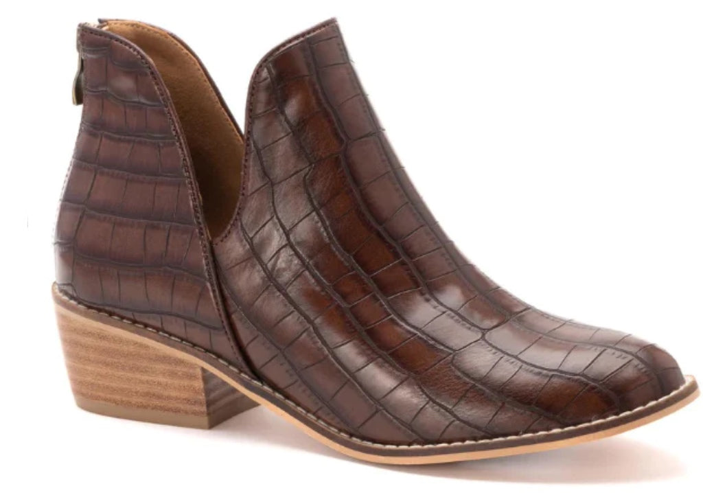 *Corkys Womens Vanish Bootie - Brown Croc