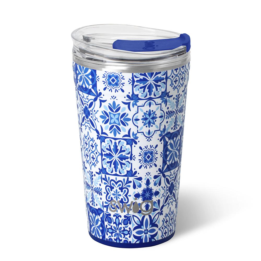*SWIG - Party Cup (24oz) - Indigo Tiles