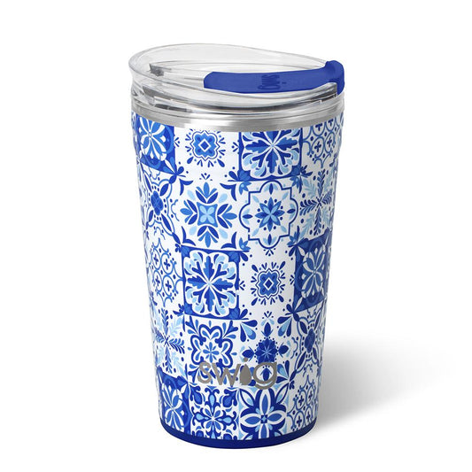 *SWIG - Party Cup (24oz) - Indigo Tiles