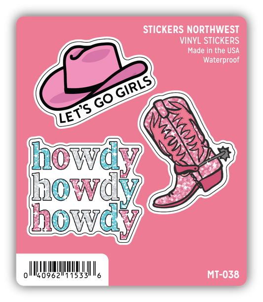 *Sticker Mini Trio - Sparkly Cowgirl