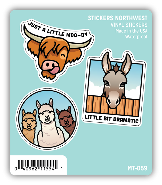 *Sticker Mini Trio - Livestock Animal Moody
