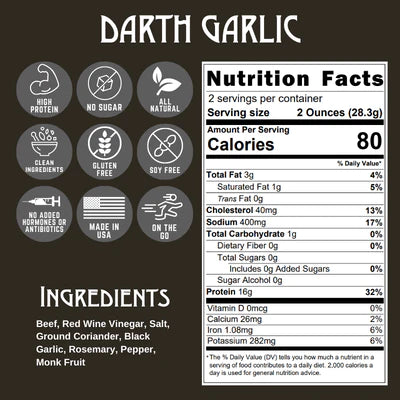 *BEEF JERKY - DARTH GARLIC BILTONG