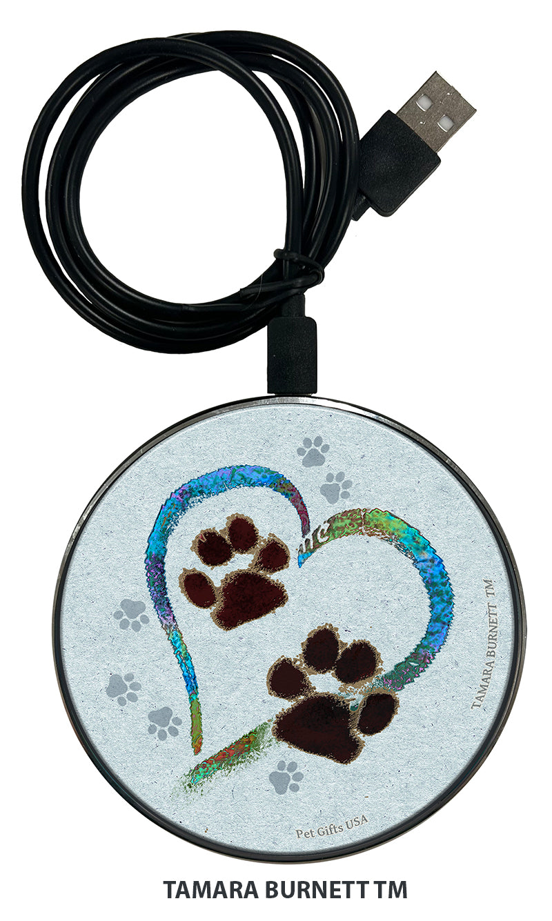 *Pet Phone Chargers - Paw Prints - Blue