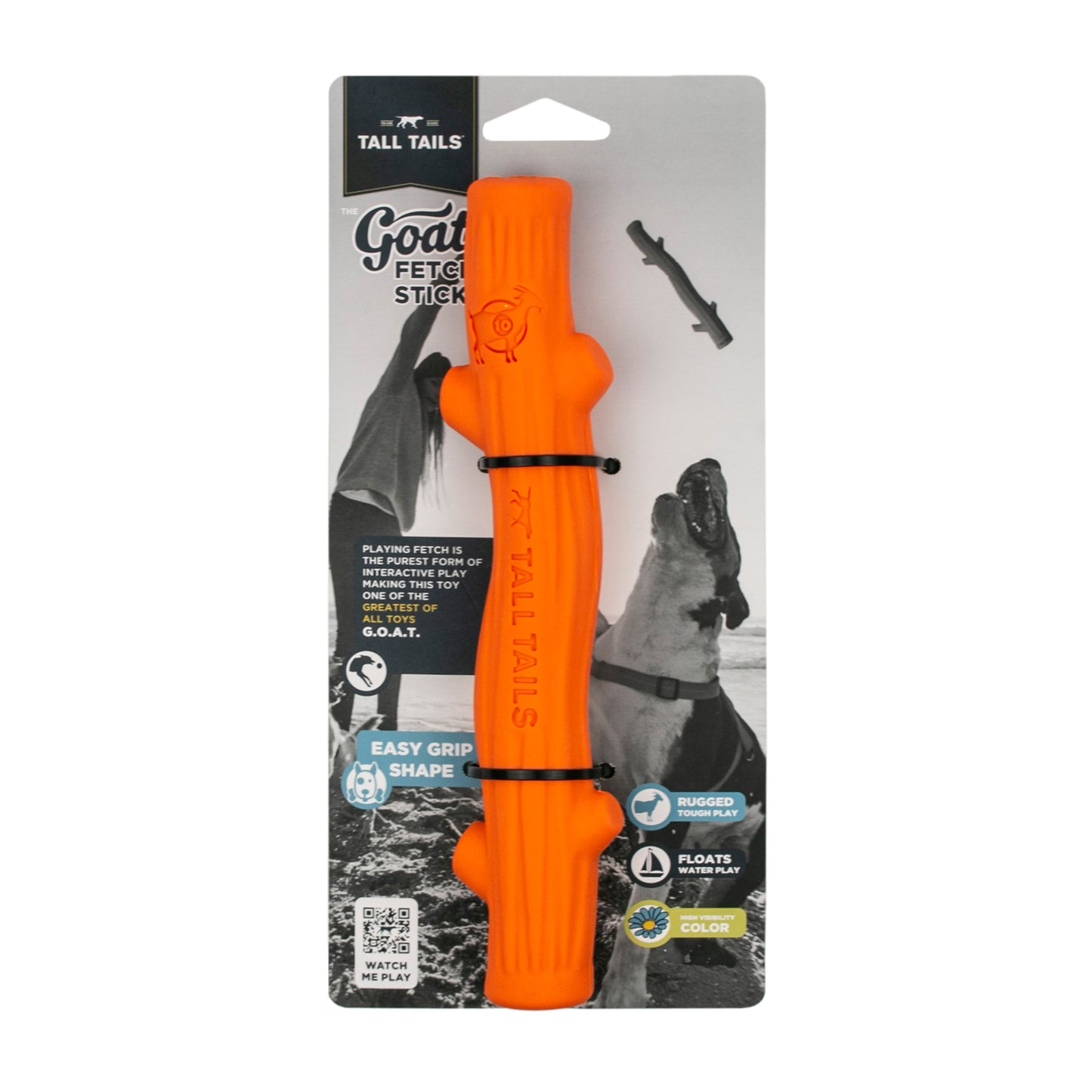 *Pet Toy - GOAT Fetch Stick, Orange - 10"