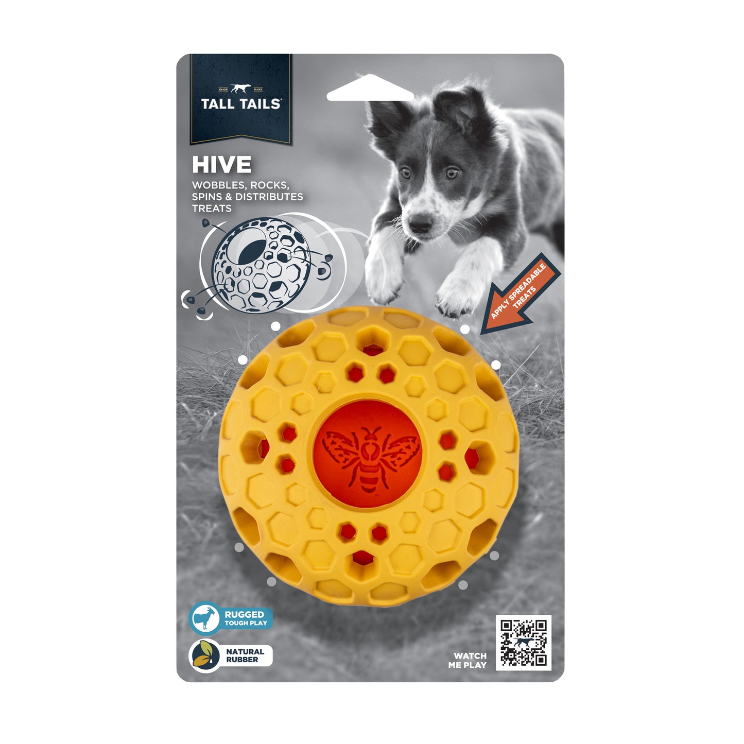 *Pet Toy - Natural Rubber Bee Hive Toy - 4"