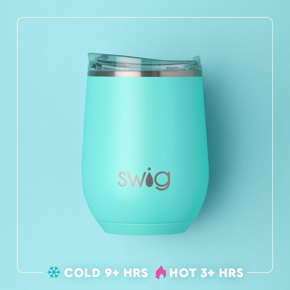 *SWIG Stemless Wine Cup (12oz) - Indigo Tiles