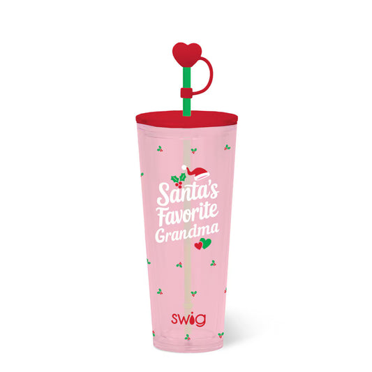 *SWIG Plastic Tumbler 24oz - Santa's Favorite Grandma