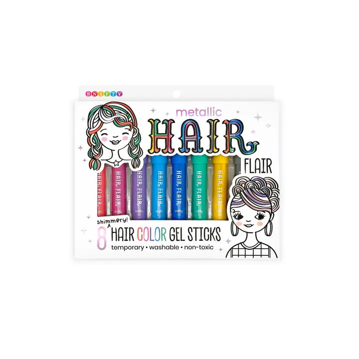 *Hair Color Gel Sticks - METALLIC Shimmery Hair Color Gel Sticks Set of 8