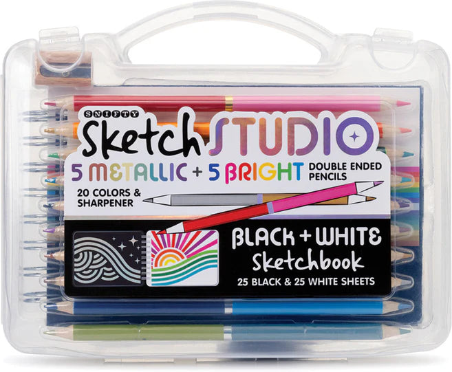 *Pencil Set – Sketch Studio Black & White Sketchbook Travel Set