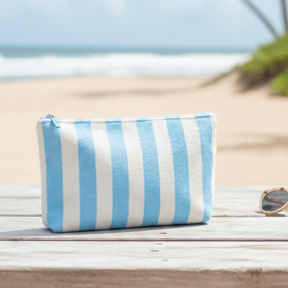 *Cosmetic Bag - Striped Terry Pouch