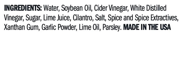 *Dressing - Sweet Lime & Cilantro Vinaigrette