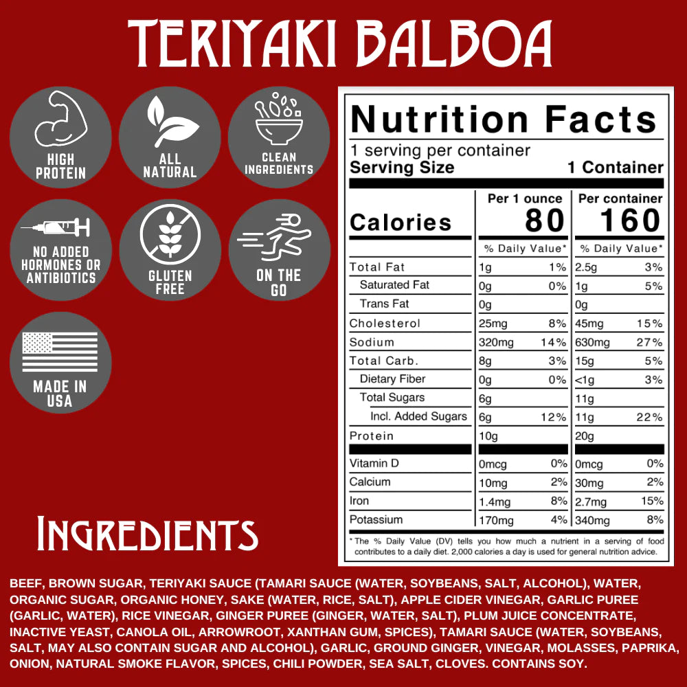 *BEEF JERKY - TERIYAKI BALBOA