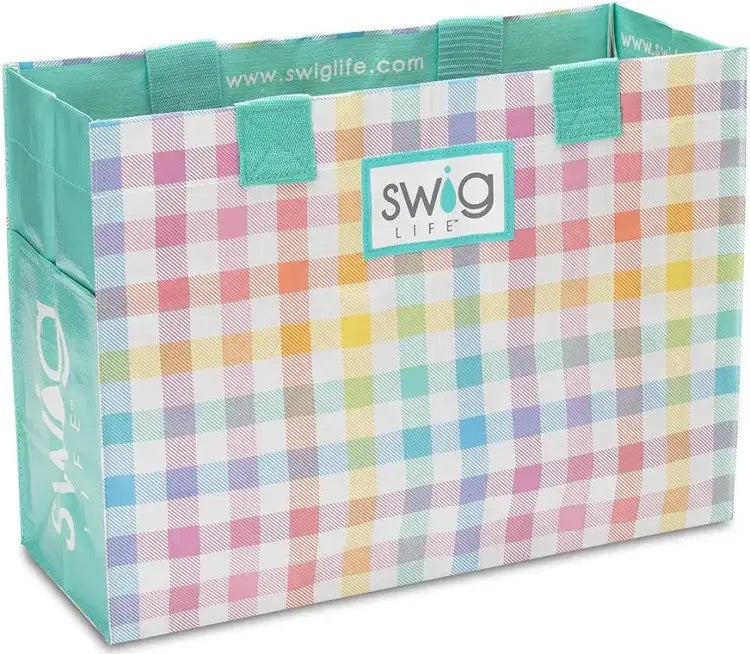 *SWIG Tote Bag - Pretty In Plaid Laminated