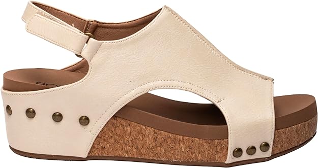 *Corkys Womens Volta II 2.25" Low Wedge Heel - Cream