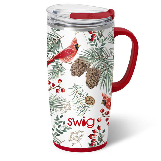 *SWIG Travel Mug (22oz) - Winter Cardinals