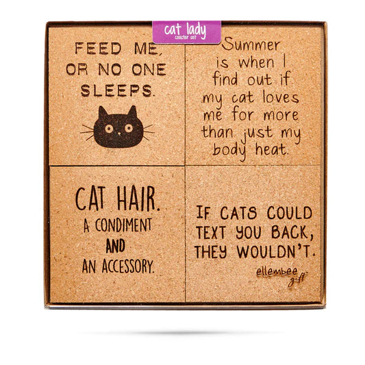 *Cork Coaster Set - Cat Lady